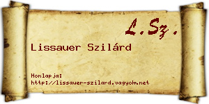 Lissauer Szilárd névjegykártya