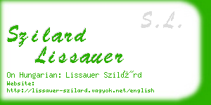szilard lissauer business card